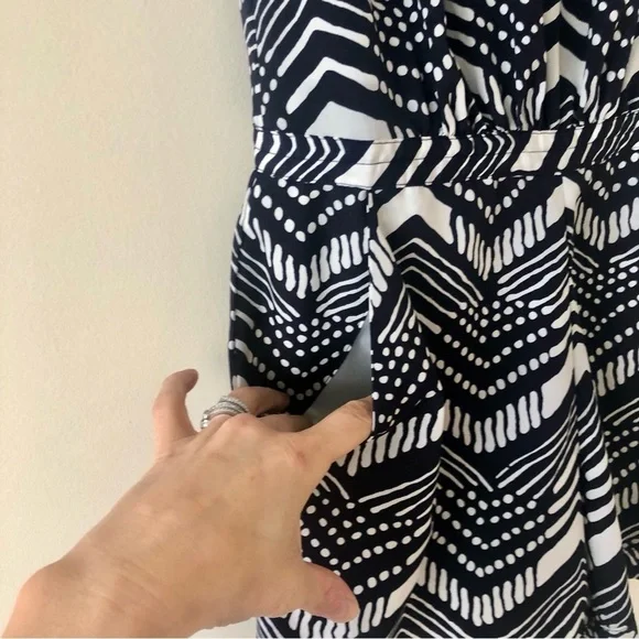 J. Crew Blue and White Pattern Short Sleeve Romper - Picture 2 of 6